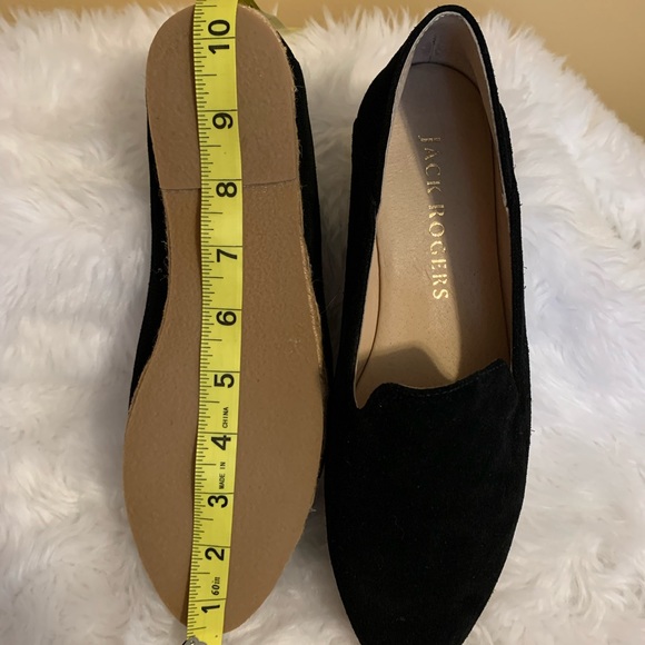 JACK ROGERS Audrey ladies suede almond toe black espadrilles Size 8.5 VV… - Picture 11 of 11